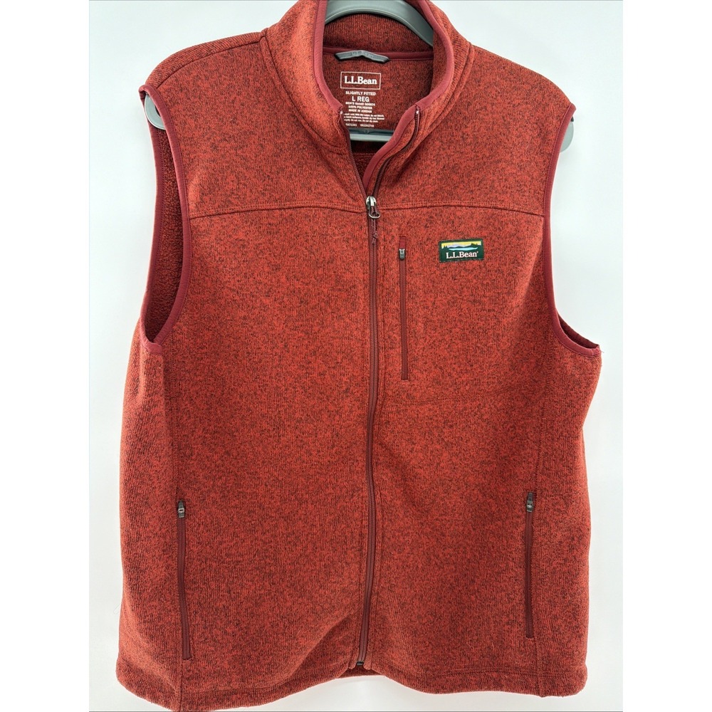 LL Bean Vest Mens Large REG Slightly Fitted Sweater Fleece Hike Camp Outdoors